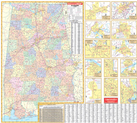 state of alabama wall map