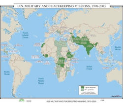 UN missions wall map