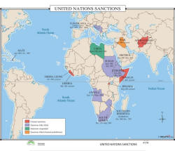 UN Sanctions wall map