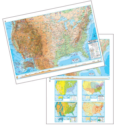 Desk pad USA maps