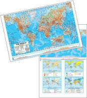 World Physical Map Desk Pad Set of 30