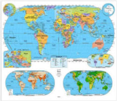 World Primary Wall Map