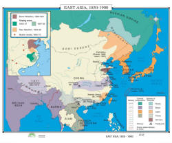 east asia 1850-1900 history wall map 