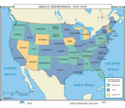 wall map of great depression