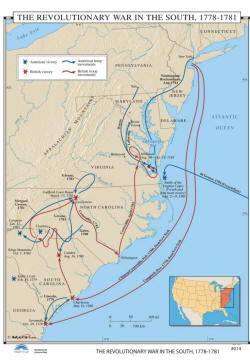 us history wall map of the war for independence in the south