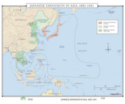 Japanese Expansion in Asia History Wall Map