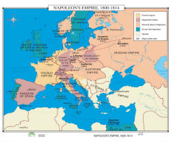 world history wall map of napoleon empire