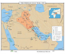 Persian gulf war wall map
