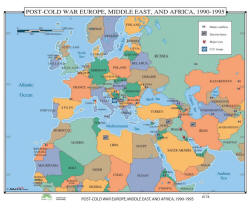 Post cold war europe wall map