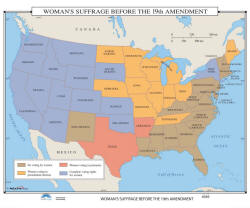 Women suffrage wall map