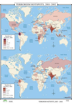 wall map of terrorism hotspots 2002