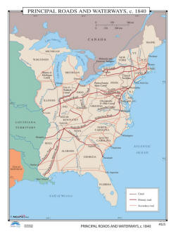 wall map of transportation routes 1840