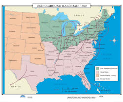 classroom wall map of underground railroad