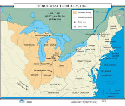 us history wall map of northwest territory, 1787