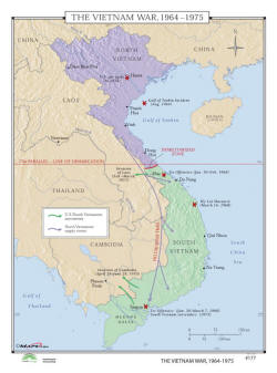 wall map of vietnam war