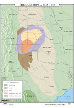 wall map of the dust bowl