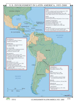 wall map of US involvement in latin america
