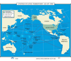 wall map of US lands in 1900