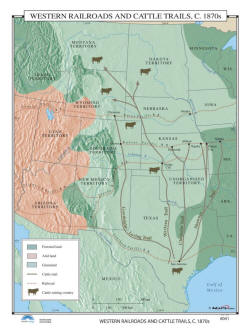 wall map of western railroads 1870