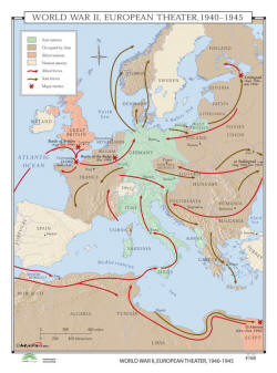 wall map of world war II in Europe