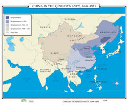 world history map of China in Qing dynasty