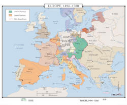 world history map of Europe 1494 to 1560