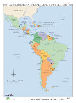 wall map of latin american independence history