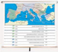 World History Map Spring Roller Set for classroom and school