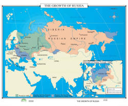 world history map of the growth of russia