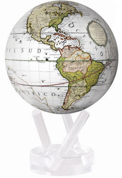 Mova White Cassini Terrestial 4.5 inch Motion Globe.