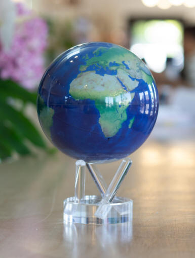 MOVA solar powered rotating world globe satelllite view of earth