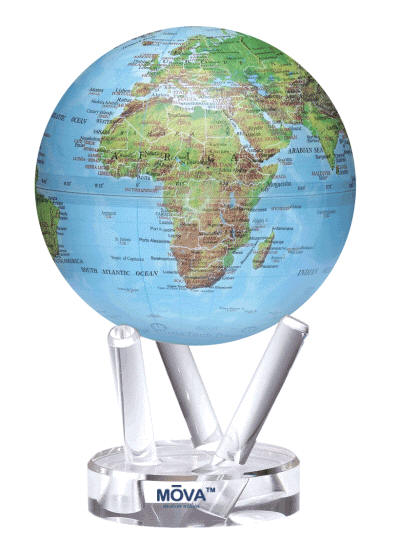 Blue green mova spinning globe