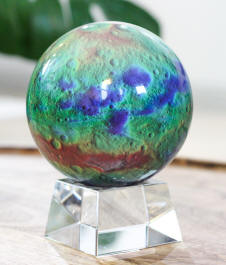 Vesta solar powered globe on crystal base
