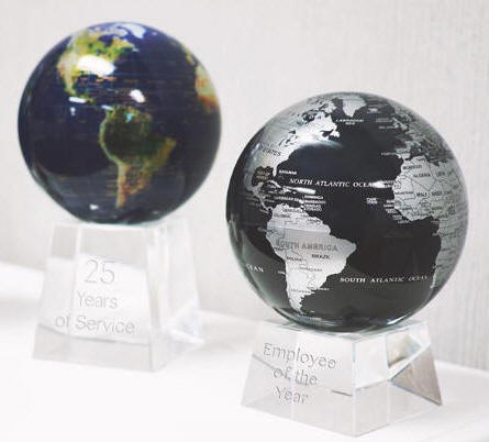 Black and Silver Solar Powered Spinning Globe with Acrylic Stand –  Turnmeyers