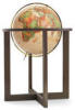 Large illuminated modern beige globe on modern floor stand