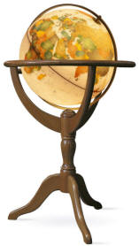 Geneva floor standing illuminated world globe with beige oceans