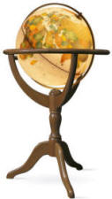 Geneva floor standing illuminated world globe with beige oceans