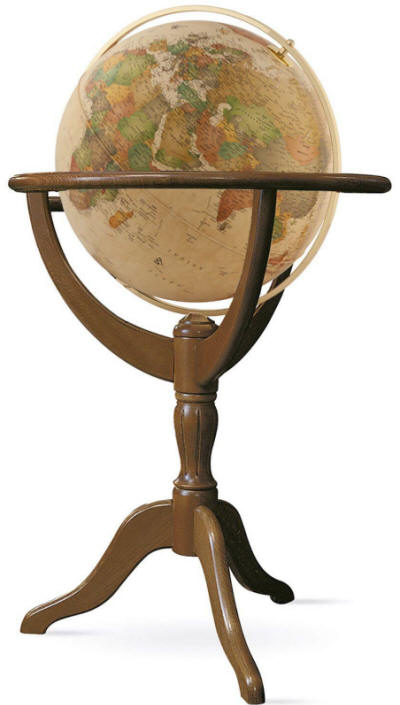 Geneva floor standing world globe beige oceans