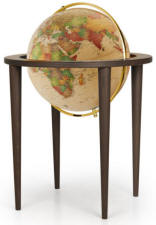 Normandy floor standing world globe beige oceans illuminated