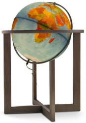 San Marino light up world globe with floor stand in a room