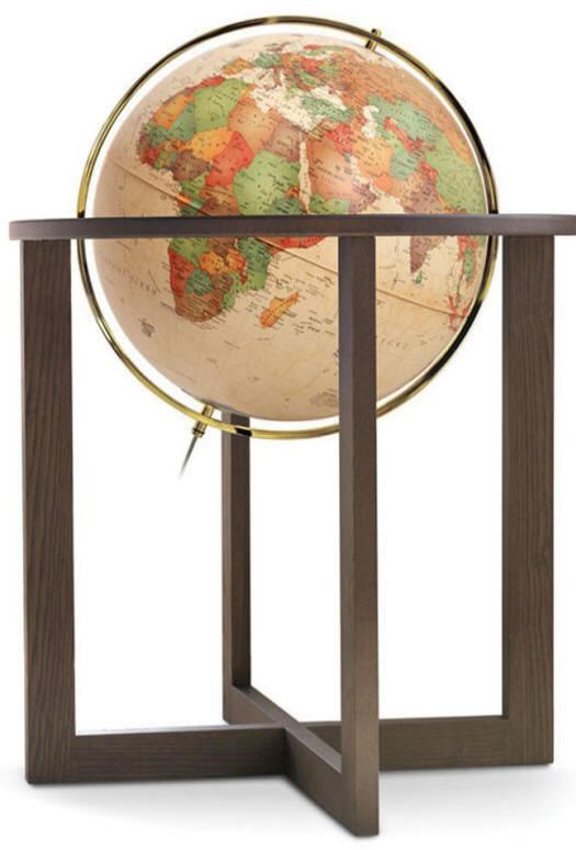 San Marino illuminated world globe on stand