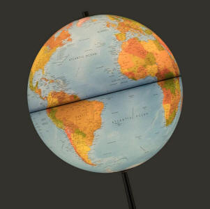 Illuminated world globe