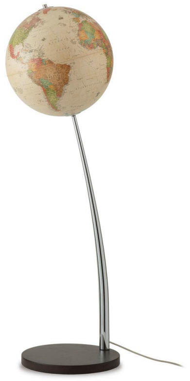 Vertigo illuminated world globe on stand beige oceans