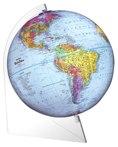 Blue educational world globe