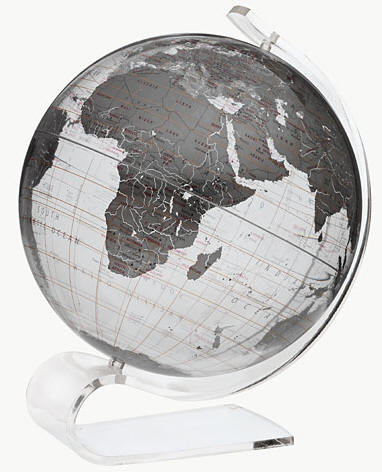 Clear world globe