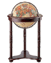 World globe on wooden tri stand
