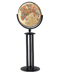 beige globe on metal slats base