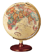 desk globe on round wood base