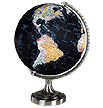 illuminated black world globe