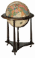 world globe with beige oceans on floor stand
